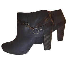 Clarks Indigo Lida Piper Womens Comfort Harness Ankle Boots Black Leather 10m